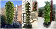 DIY Green Garden 15-Layer Vertical Hydroponic Tower – 45 Plant Sites with Pump & Movable Water Tank